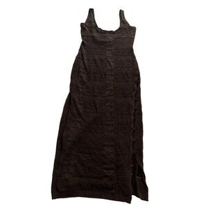 NAGNATA Seda Silk Check Dress in Chocolate